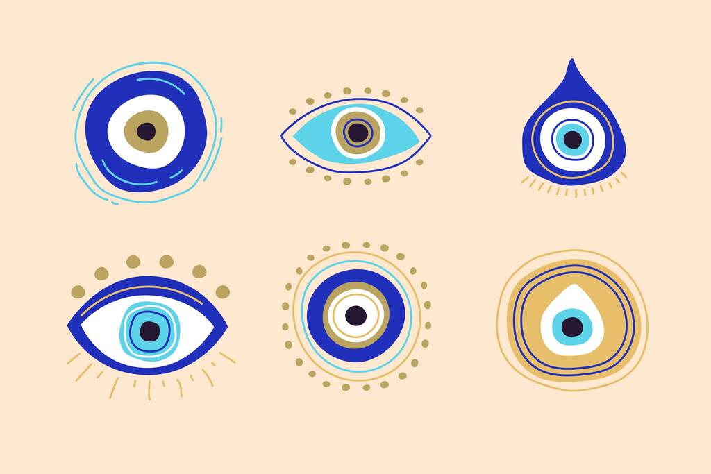 ícones de olho grego desenhado